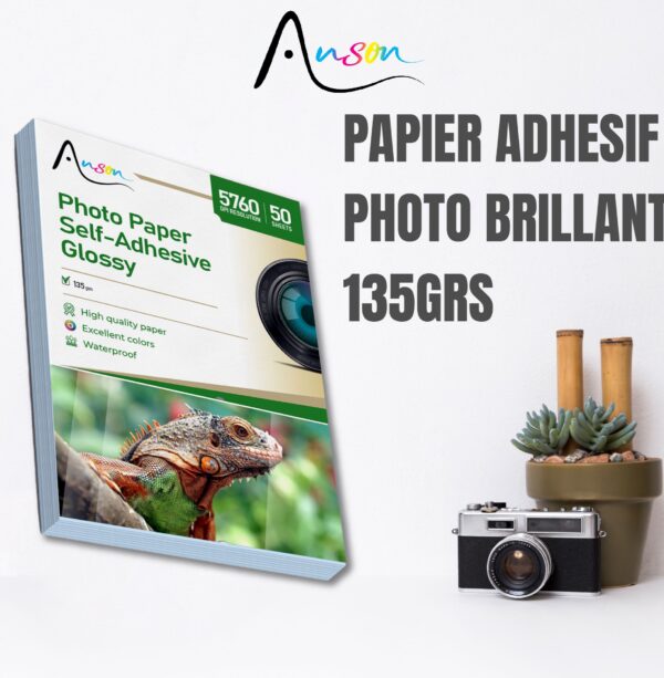 PAPIER ADHESIF PHOTO BRILLANT 135GRS – Image 2